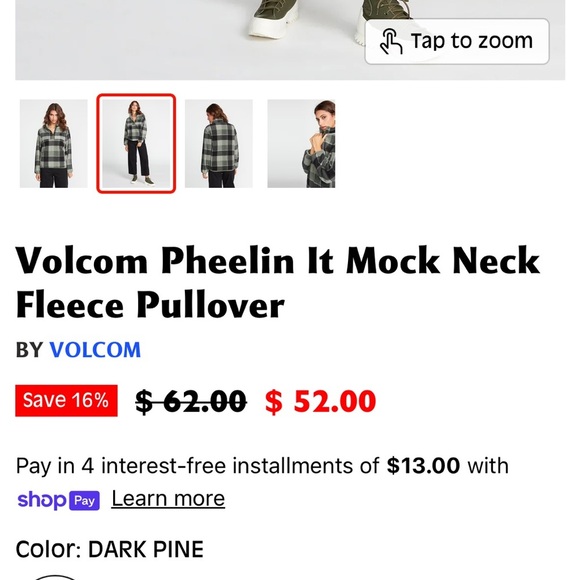 Volcom Green and Black Zip Up Sweater - Picture 7 of 7